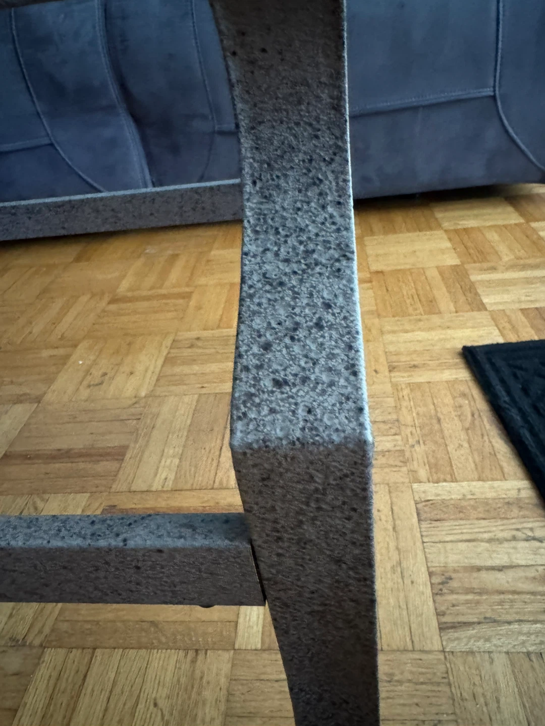 Glass-Top Coffee Table – Grey Textured Base - photo 4