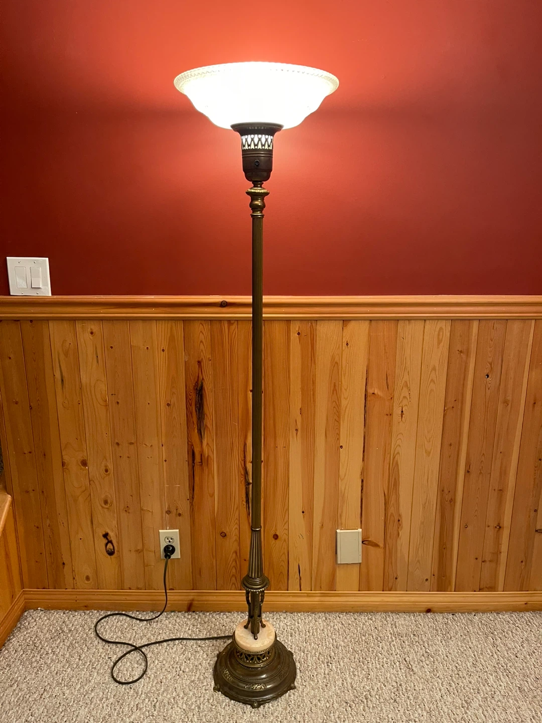 A gorgeous antique torchiere floor lamps