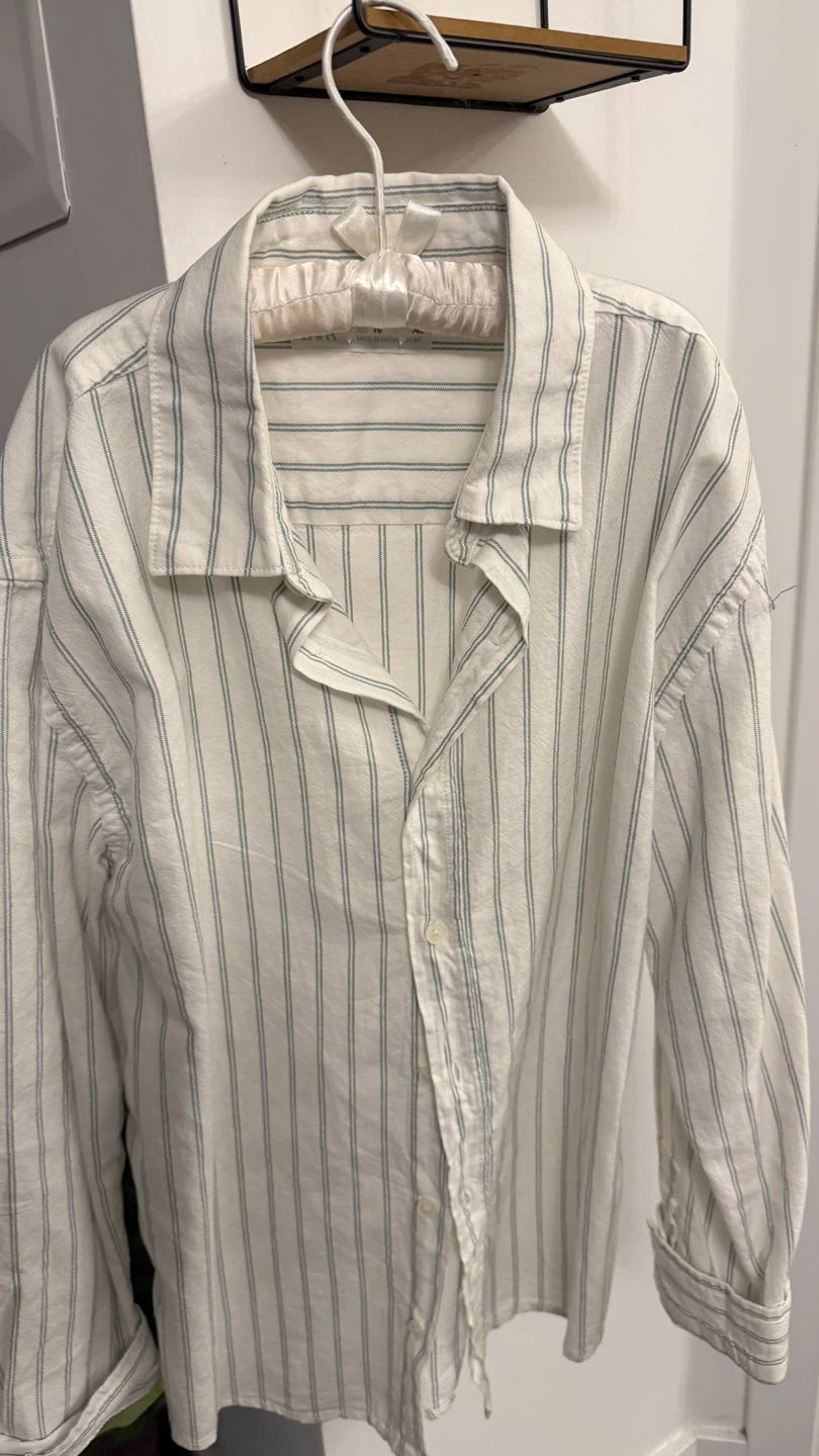 Zara Striped Long Sleeve Shirt Size 10