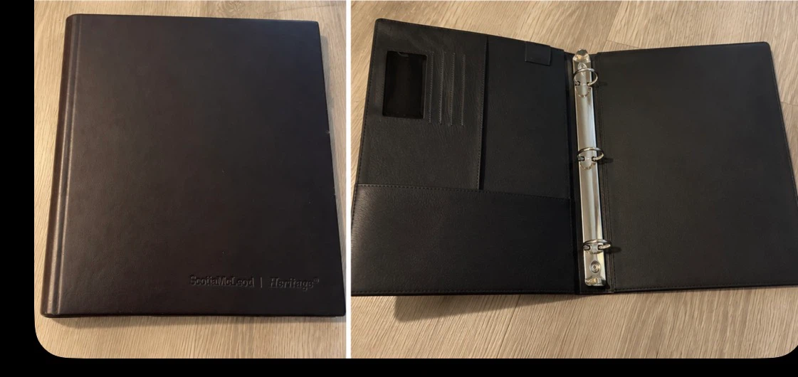 Executive Black Leather-Look Portfolio Binder | 3-Ring Organizer - photo 2