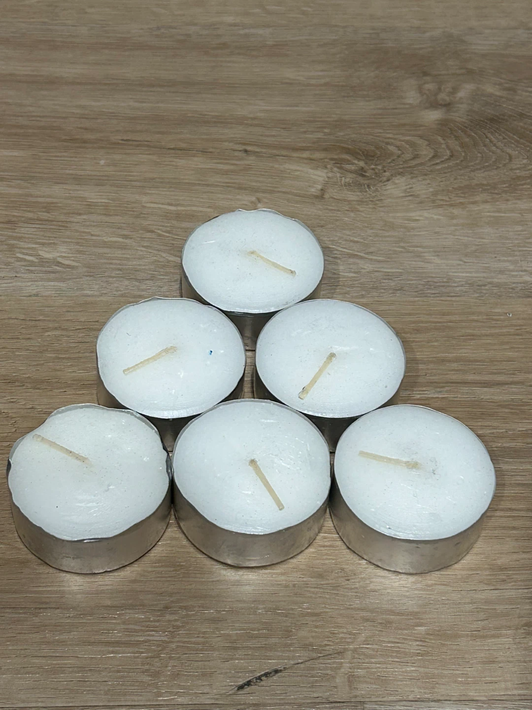 Set of 6 White Tea Light Candles