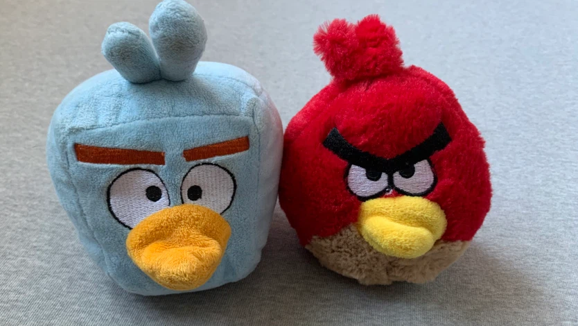 Angry Birds  plush toys - NOTE MARKS ON BACK OF BLUE ONE