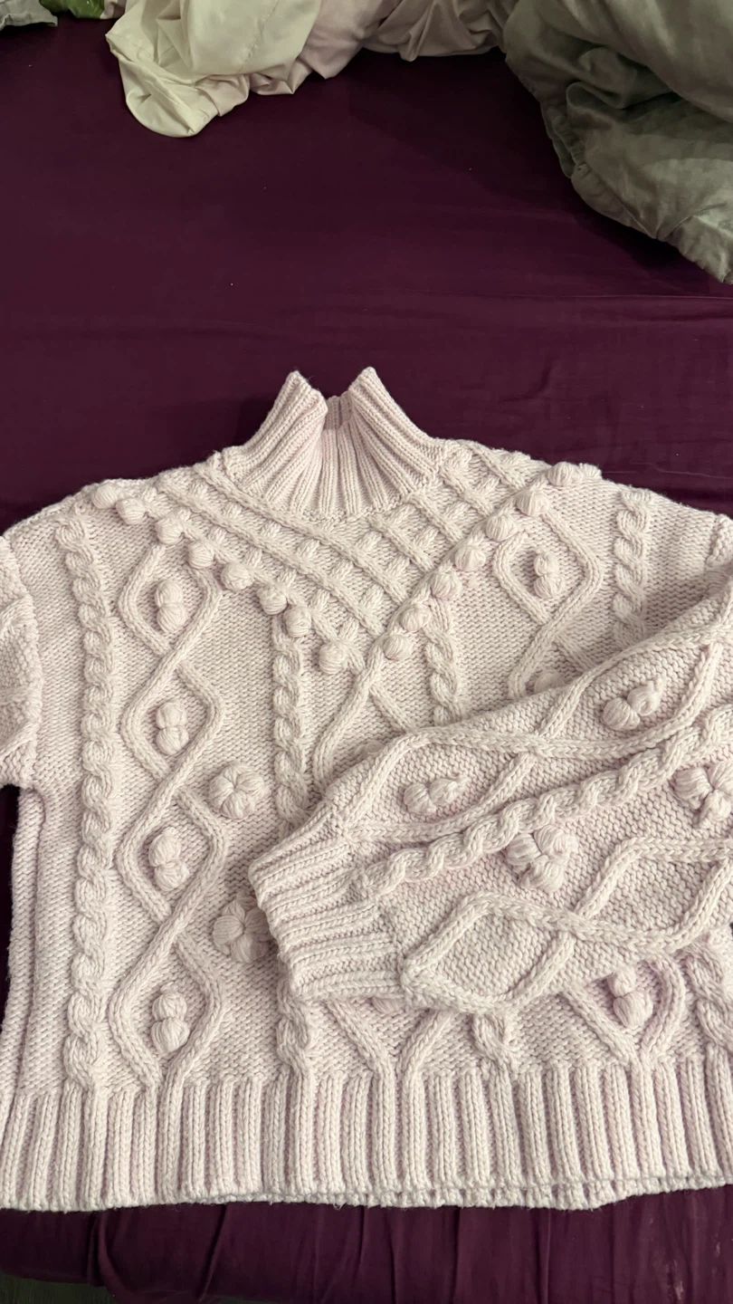Zara Pale Pink Cable Knit Sweater
