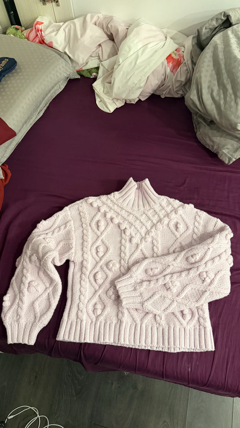 Zara Pale Pink Cable Knit Sweater - photo 2