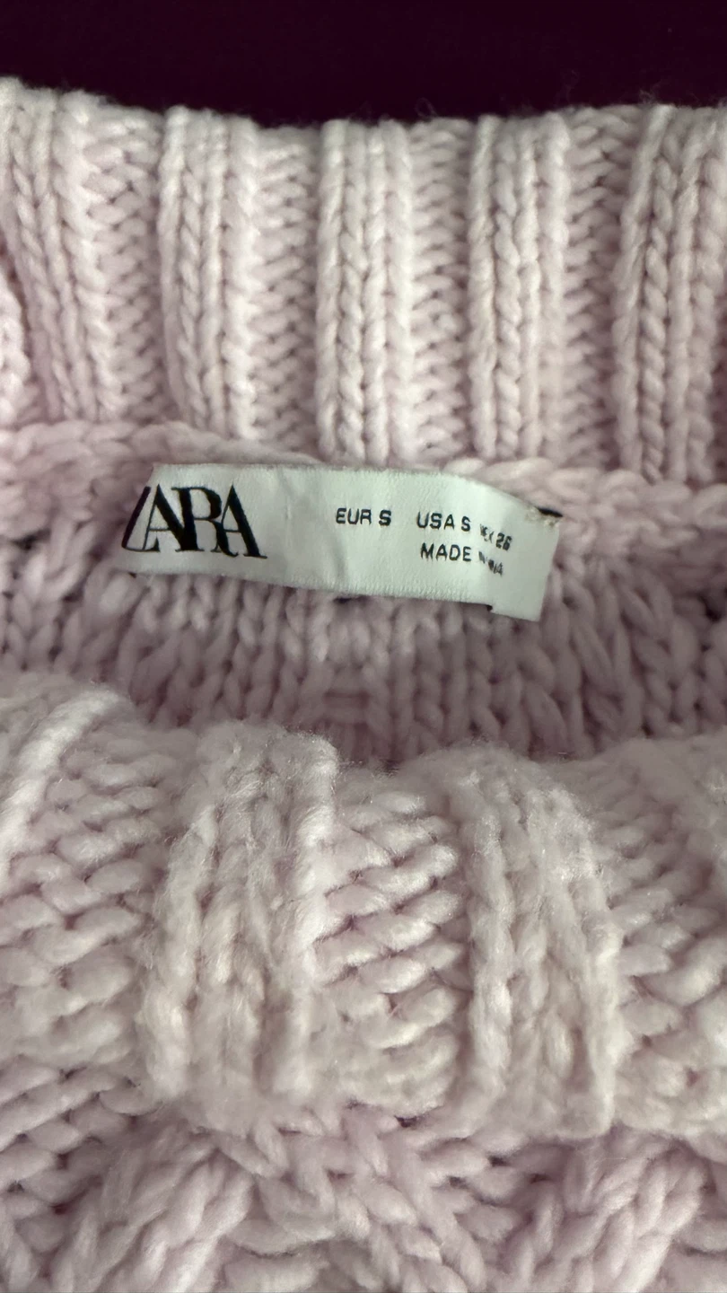 Zara Pale Pink Cable Knit Sweater - photo 4