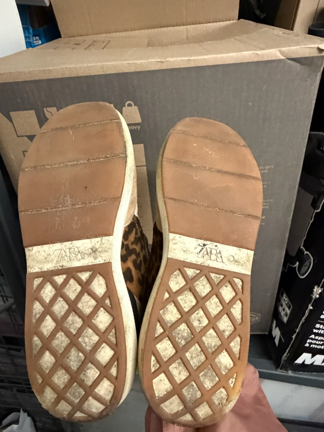 Zara Beige and Leopard Print Sneakers - photo 5