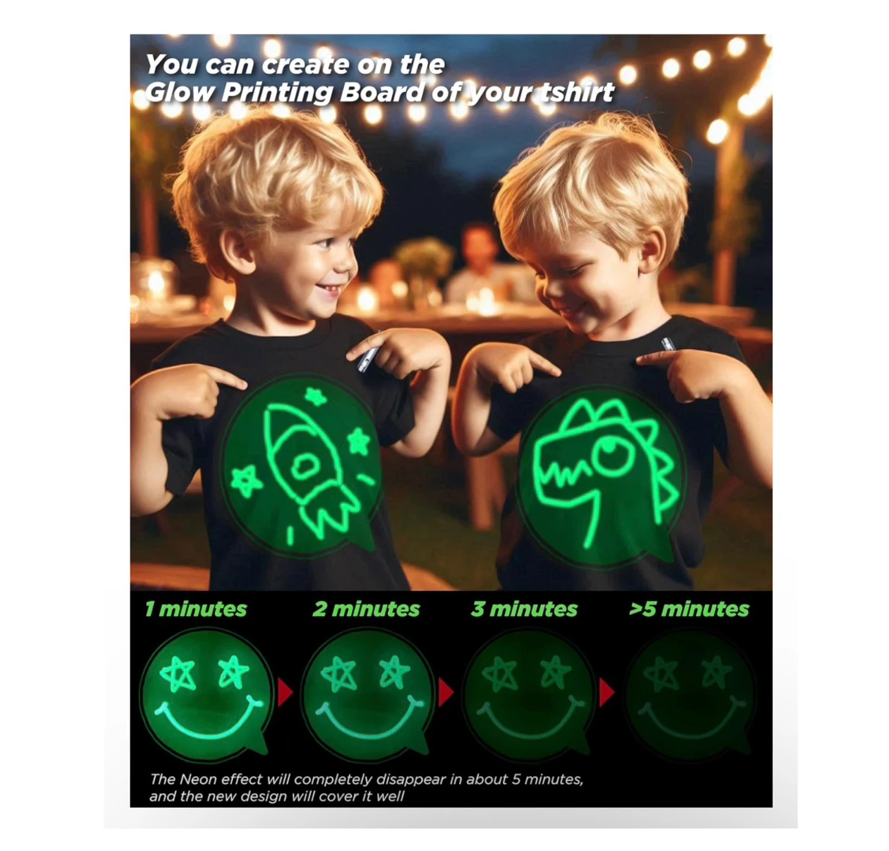 Brand new 100% Cotton Glow in The Dark Shirt - photo 4