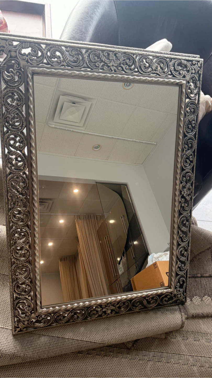 Ornate Silver Framed Wall Mirror