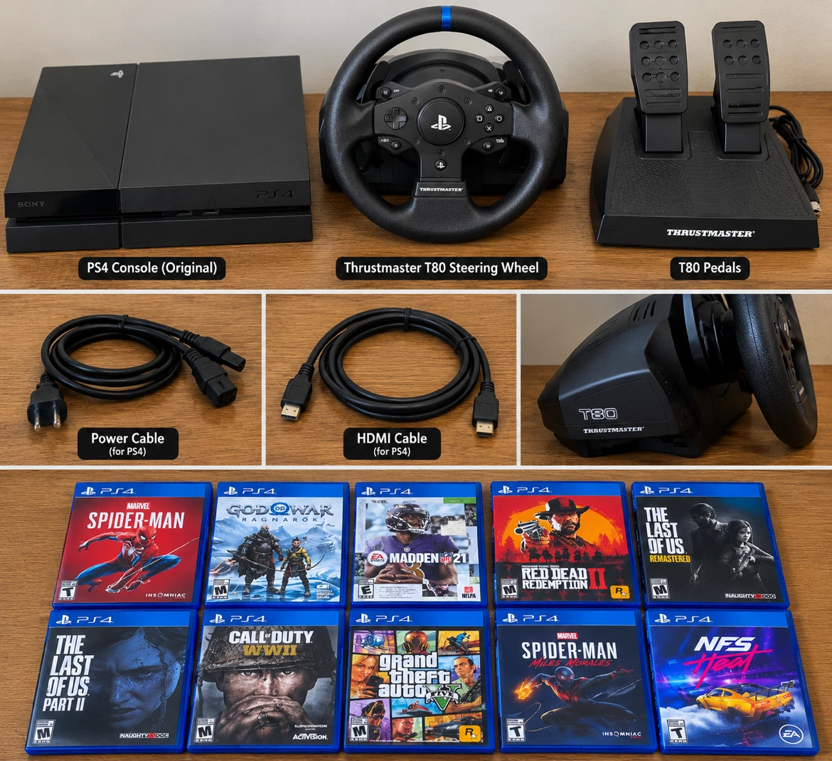 Sony PS4 Console with Thrustmaster Wheel and 10 Games - photo 2