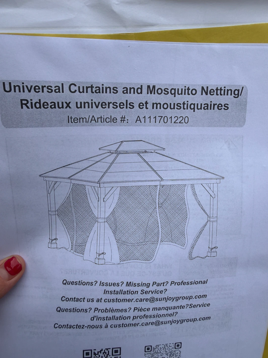 Sunjoy Universal Gazebo Curtains and Mosquito Netting