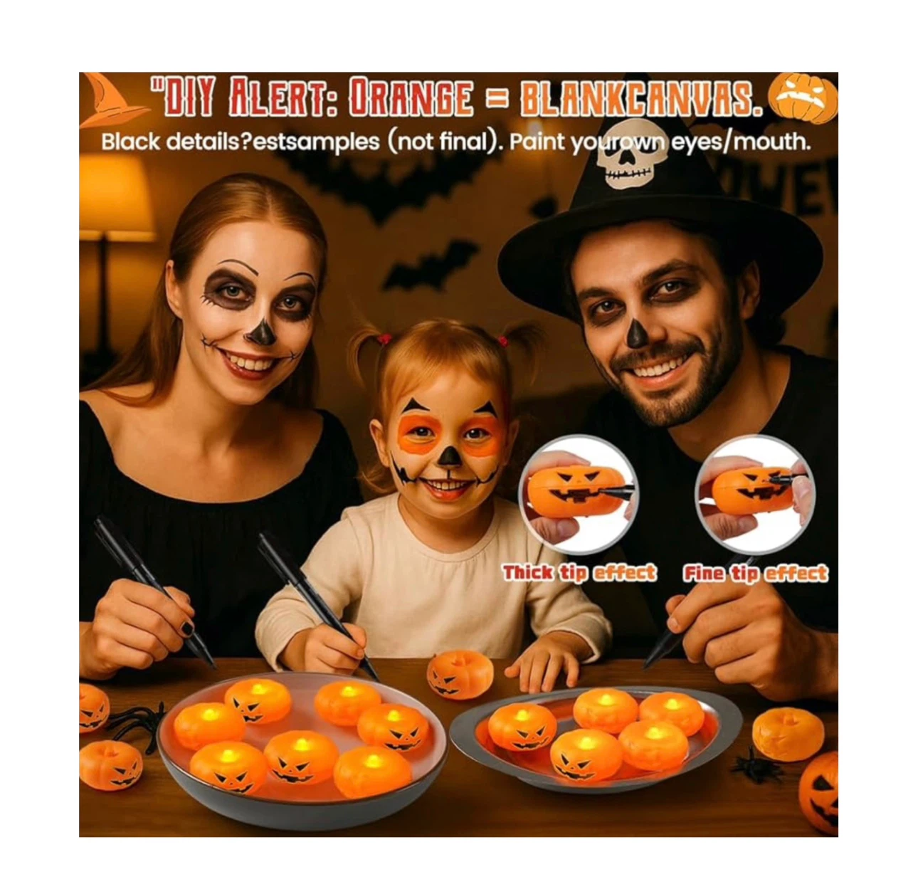 Brand new 2” x12PK Halloween Flameless Pumpkin Floating Candles - photo 5