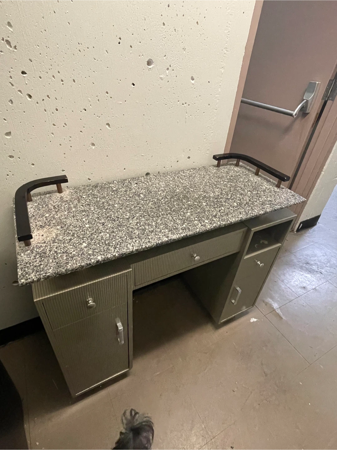 Stone Top Desk with Storage