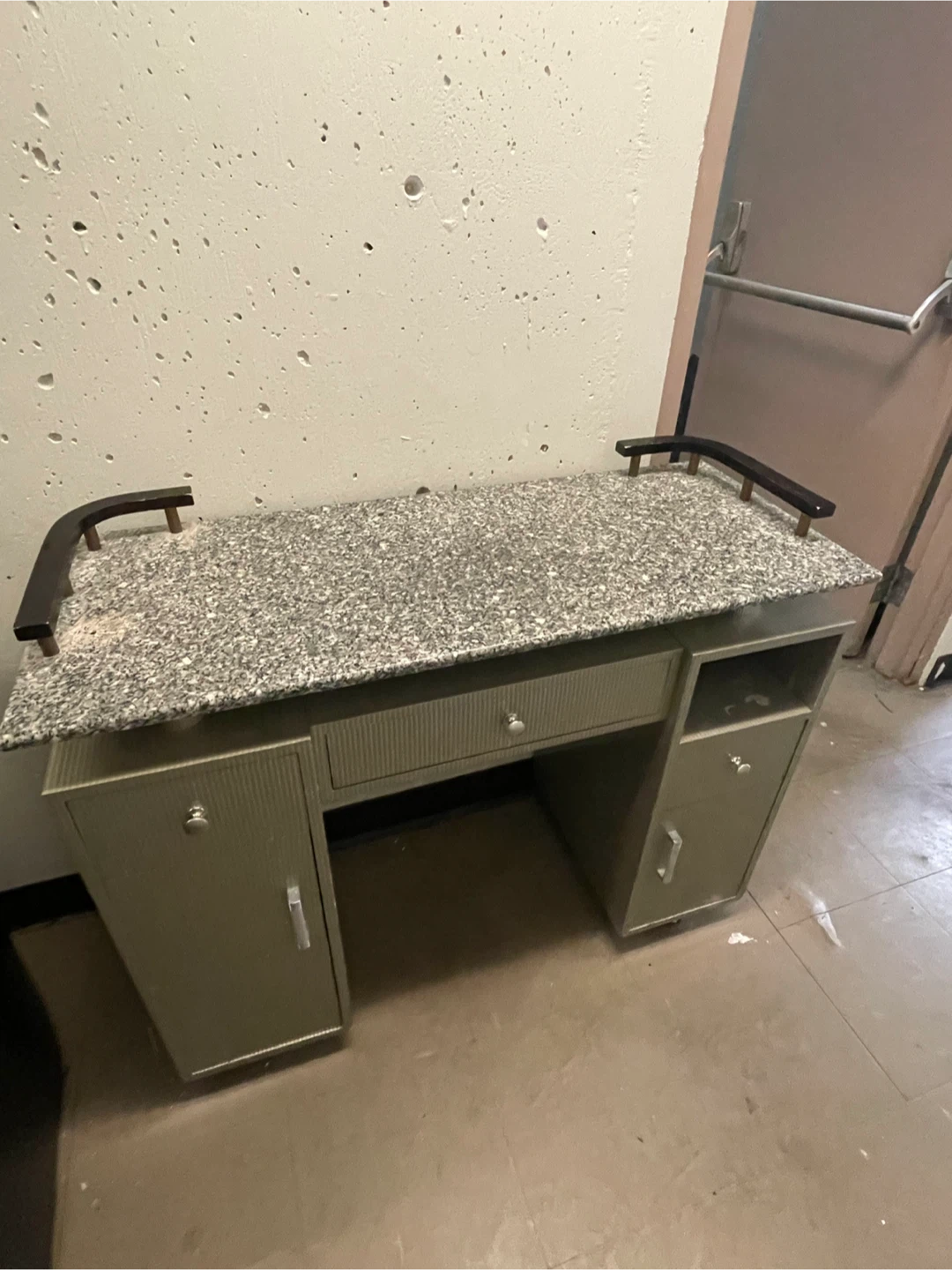 Stone Top Desk with Storage - photo 3