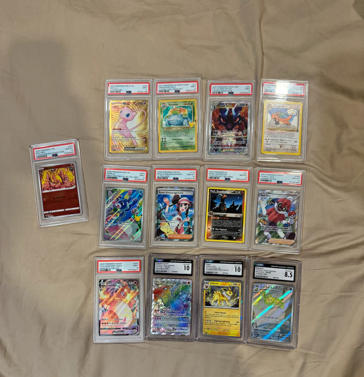 Pokemon card slabs psa and Cgc graded