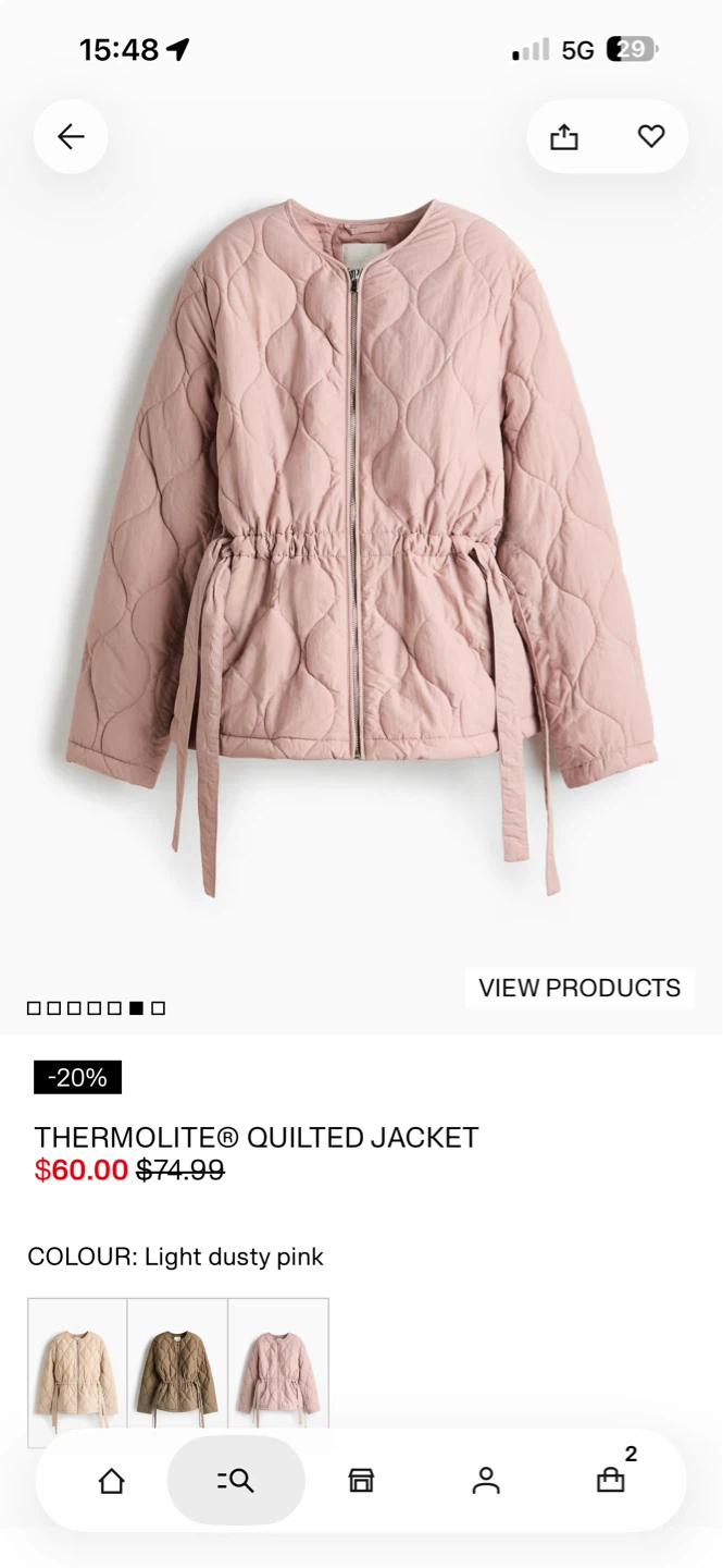BRAND NEW with tag H&M Quilted Jacket Size L
