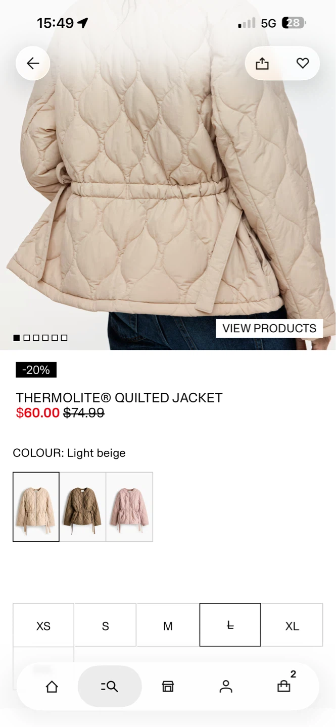 BNWT H&M Quilted jacket size L - photo 2