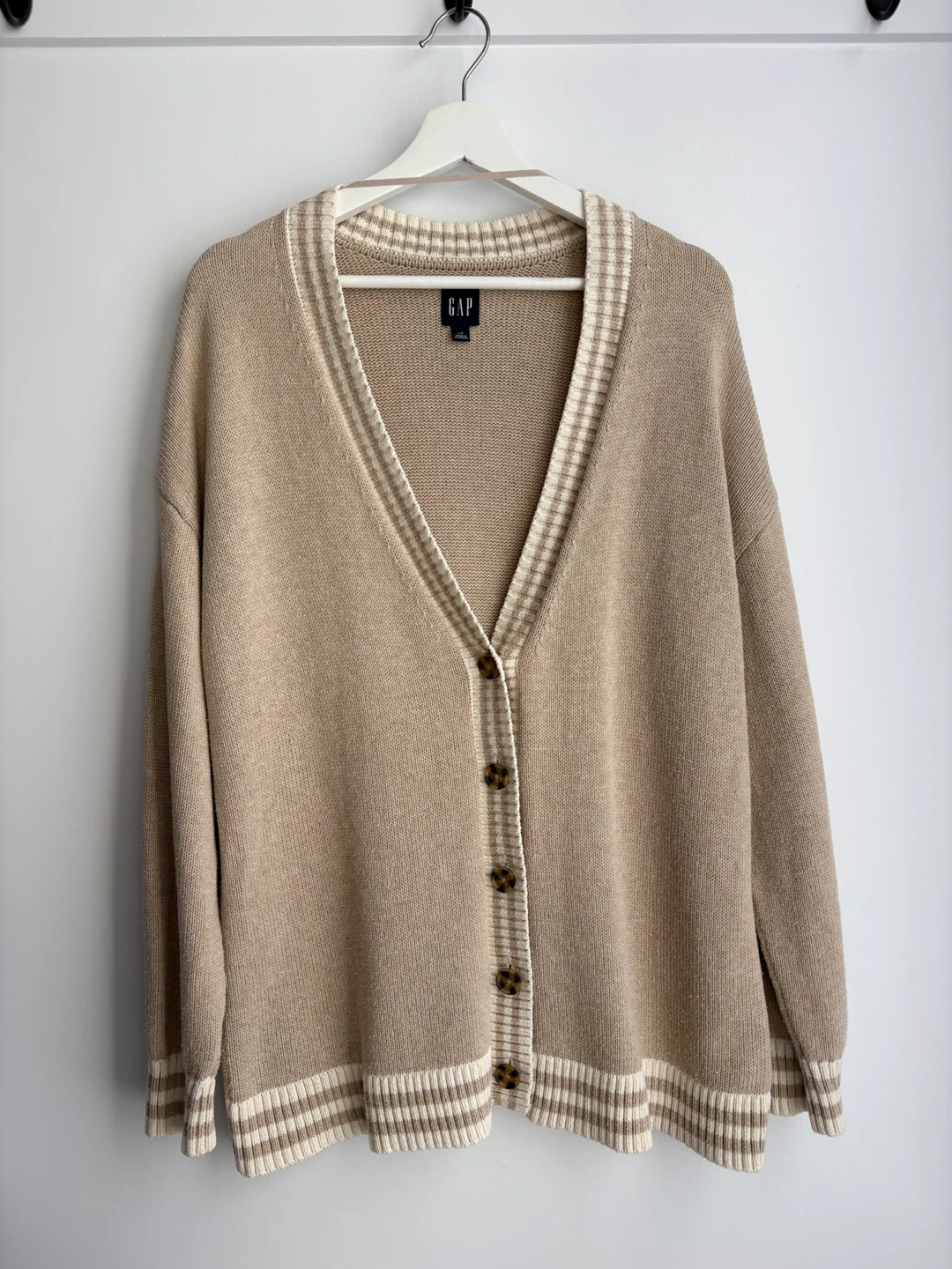 Gap Beige Cotton Button-Down Cardigan