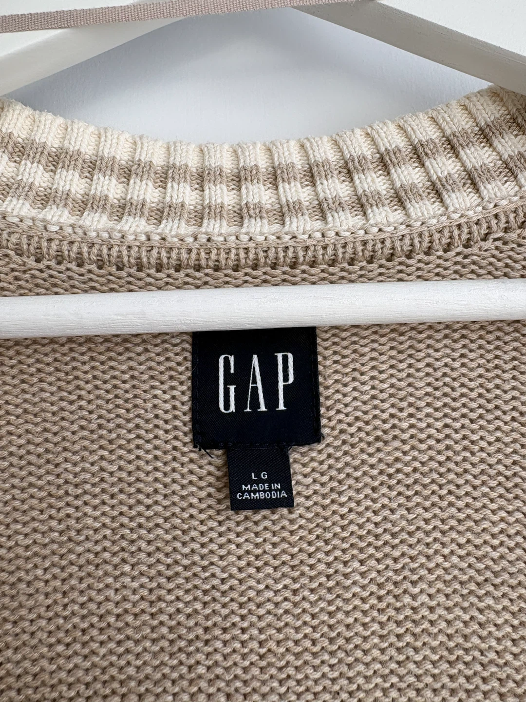 Gap Beige Cotton Button-Down Cardigan - photo 2