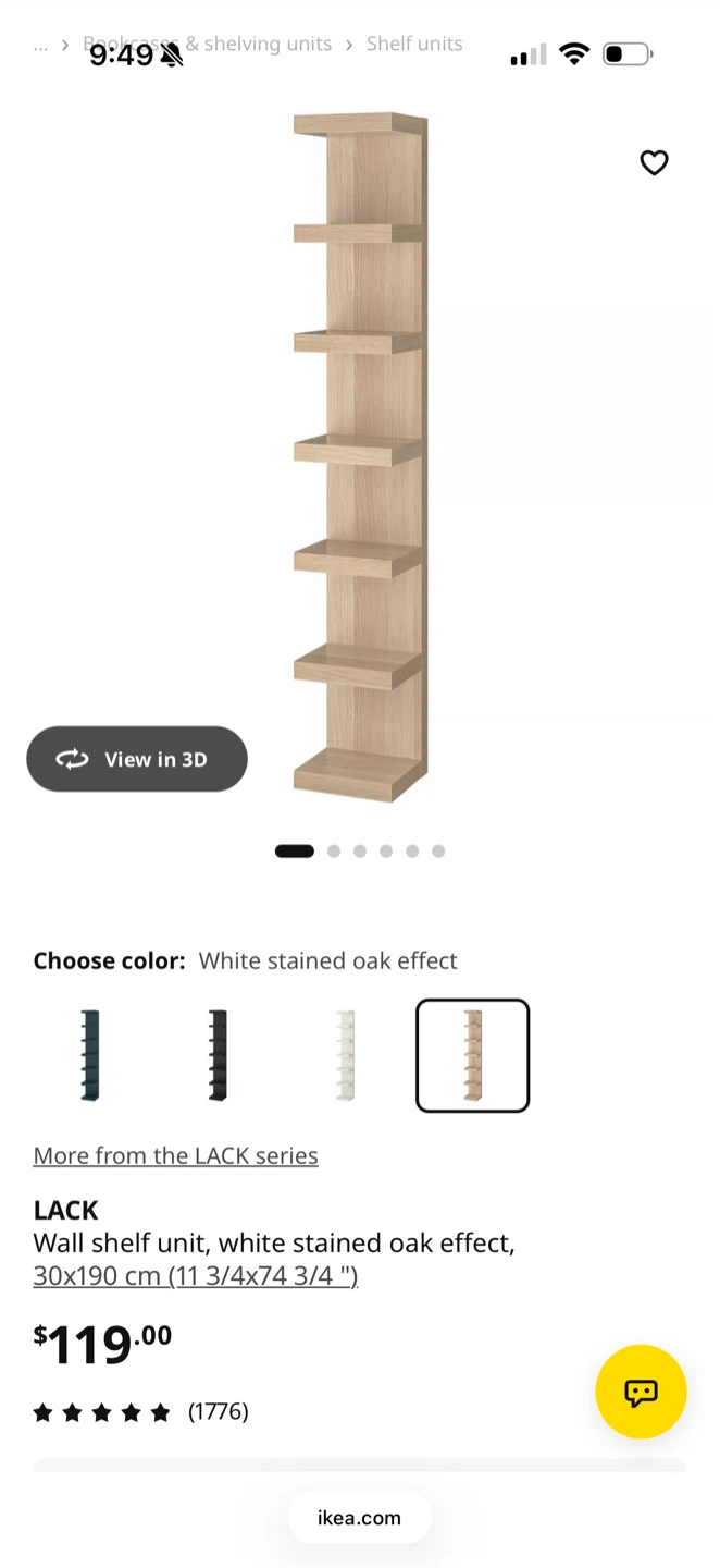IKEA LACK Wall Shelf Unit - White Stained Oak Effect - photo 2
