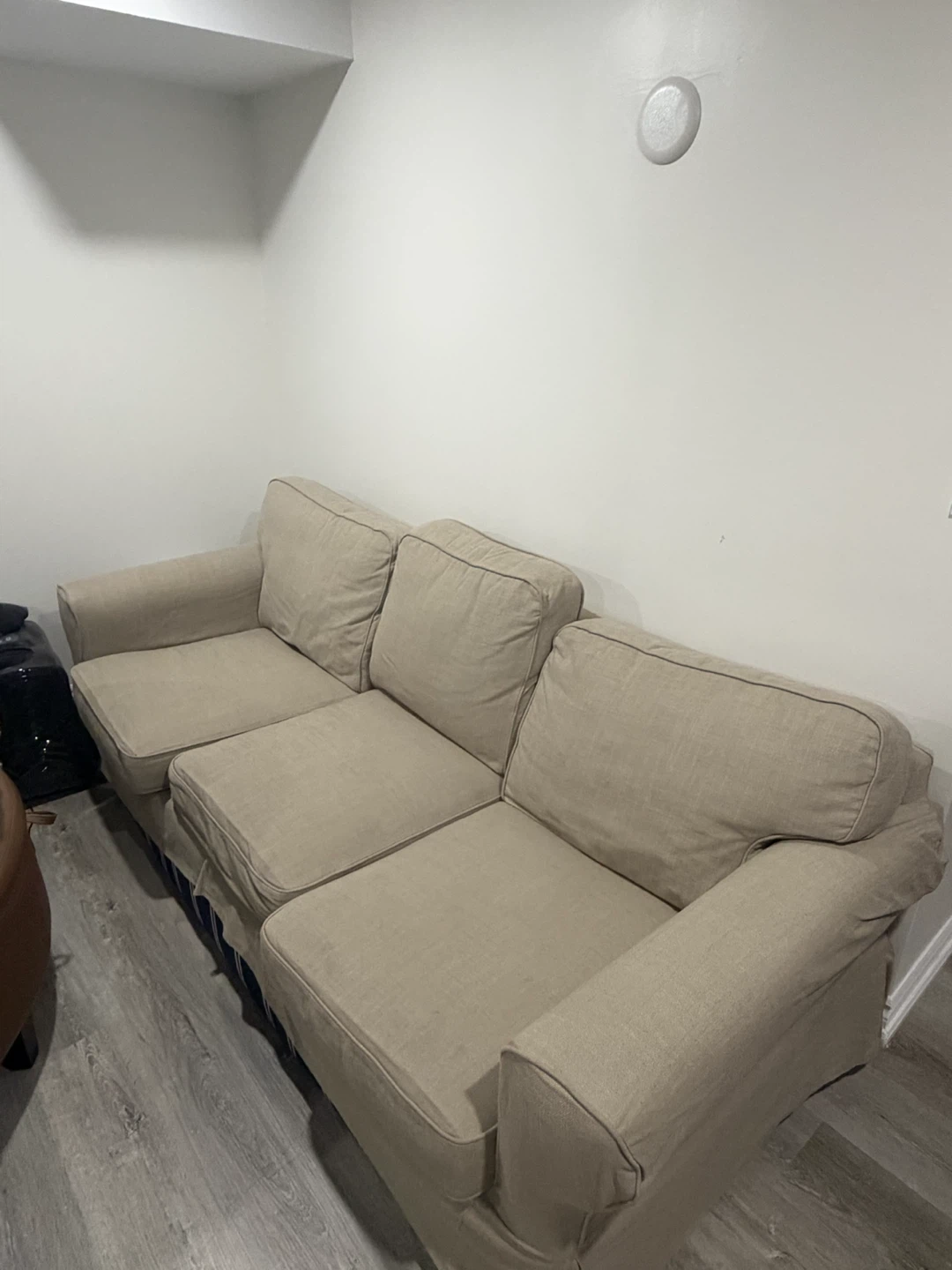 Beige Three-Seater Sofa