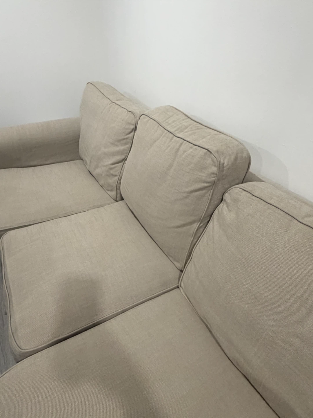 Beige Three-Seater Sofa - photo 3