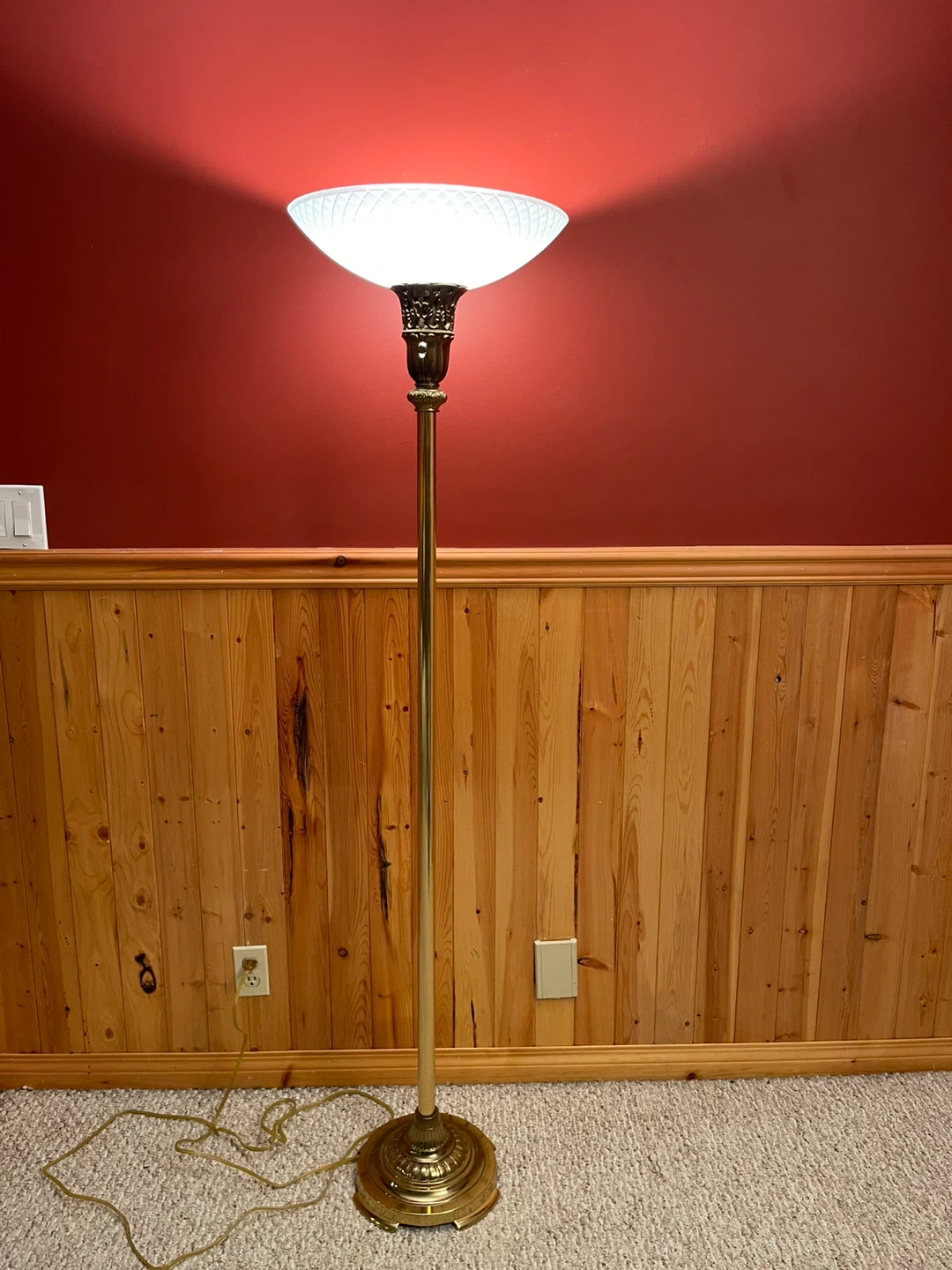 A beautiful torchiere floor lamp