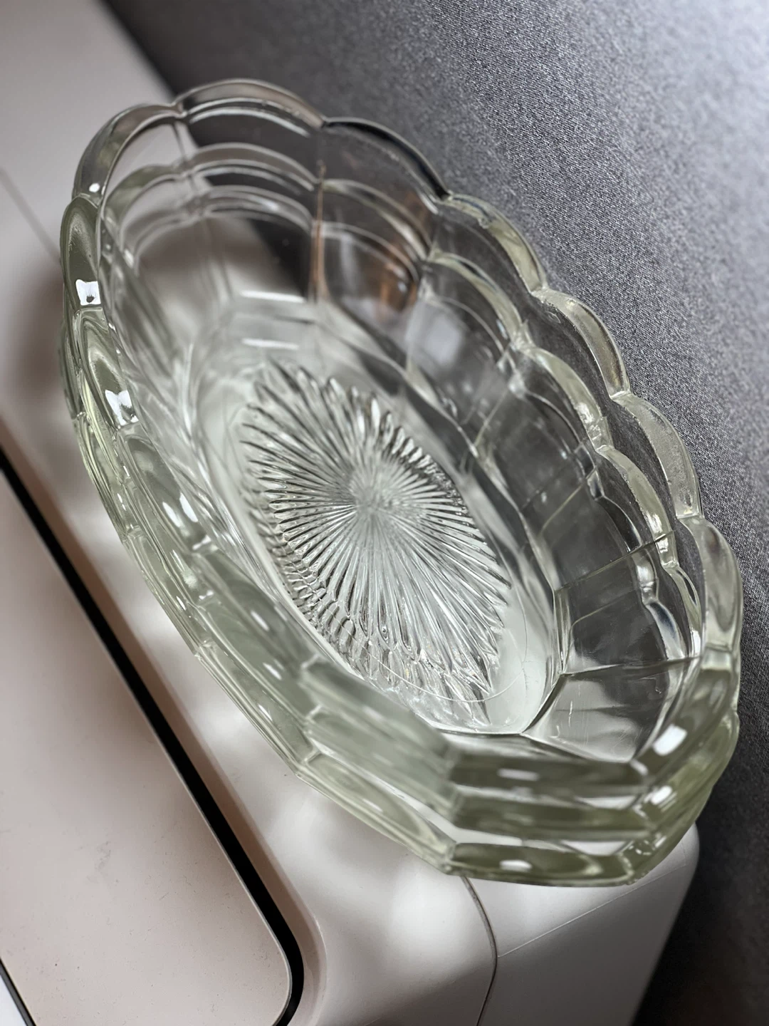 Set of 3 Vintage Federal Glass Clear "Yorktown" Serving Bowls - photo 3