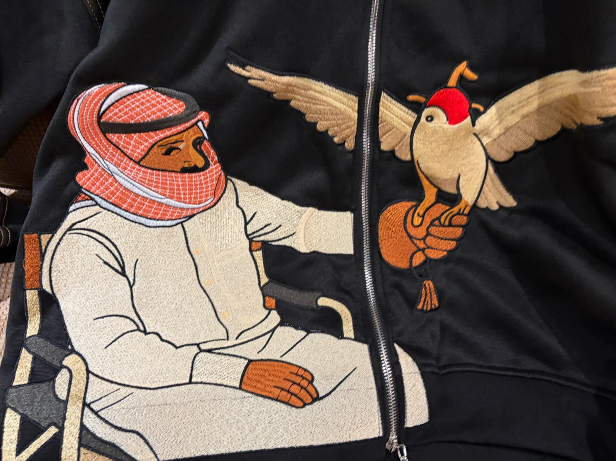 Black Full-Zip Hoodie with Embroidered Design - photo 3