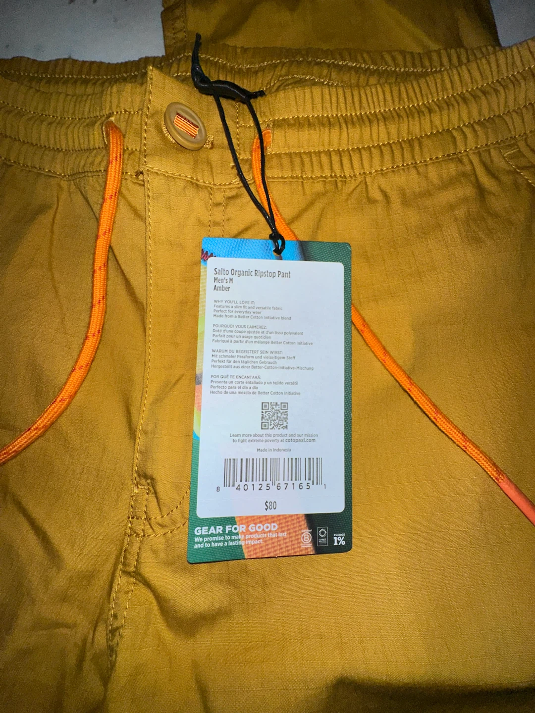 NWT Cotopaxi Salto Ripstop Pants - Amber / Yellow - Men's Size M - photo 2