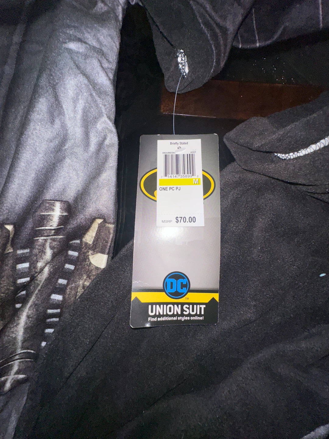 Briefly Stated DC Batman Union Suit, Size Medium - photo 2
