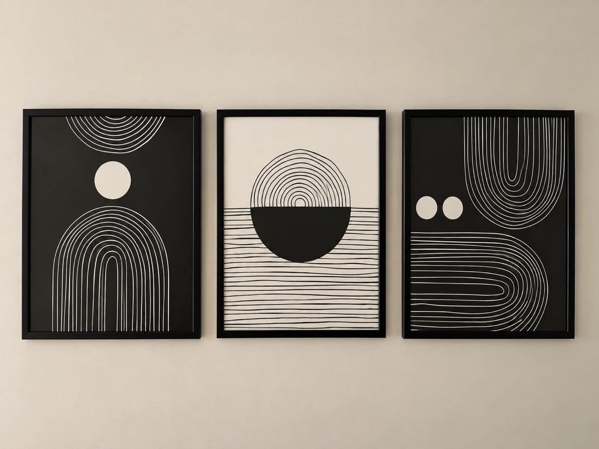 Set of 3 Modern Abstract Wall Art Prints - photo 2