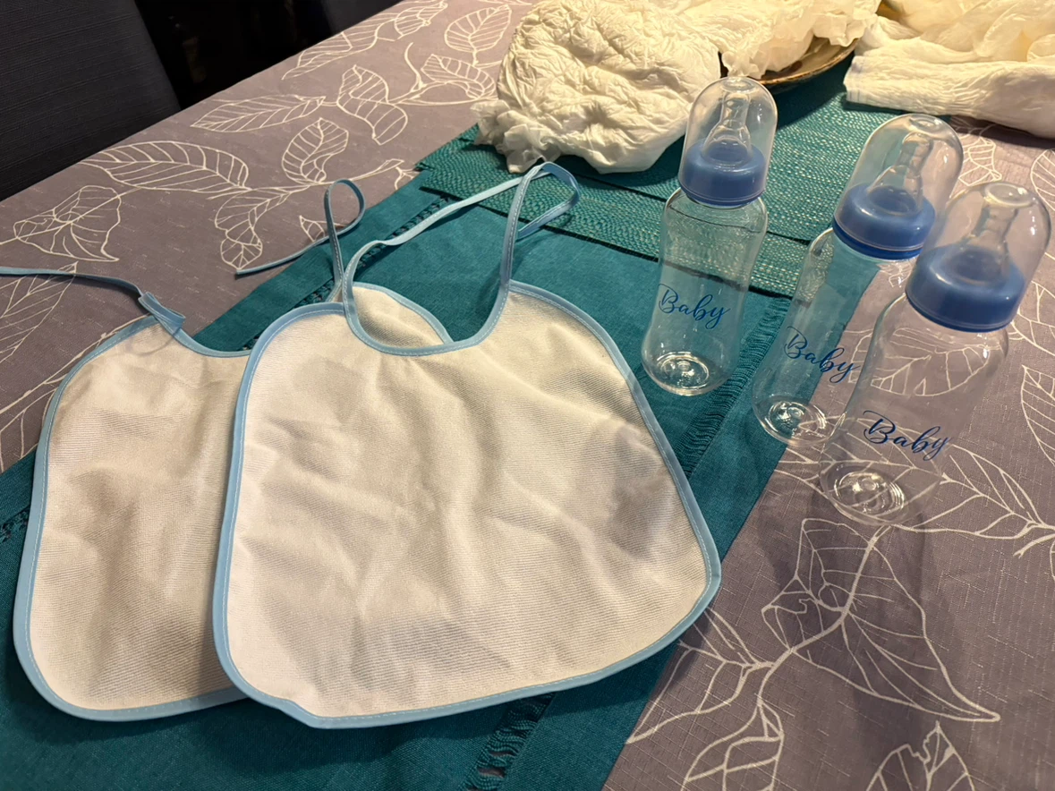 Baby Shower Decor, Bibs, and Bottle Set - photo 2
