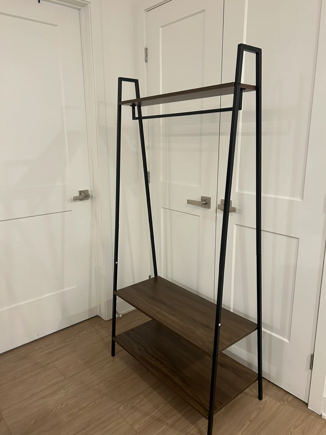 Industrial Style Clothing Rack with Shelves - photo 2