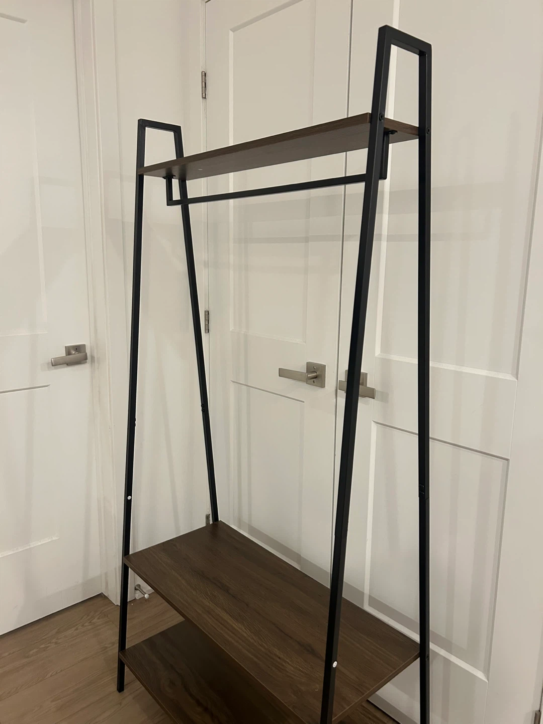 Industrial Style Clothing Rack with Shelves - photo 3