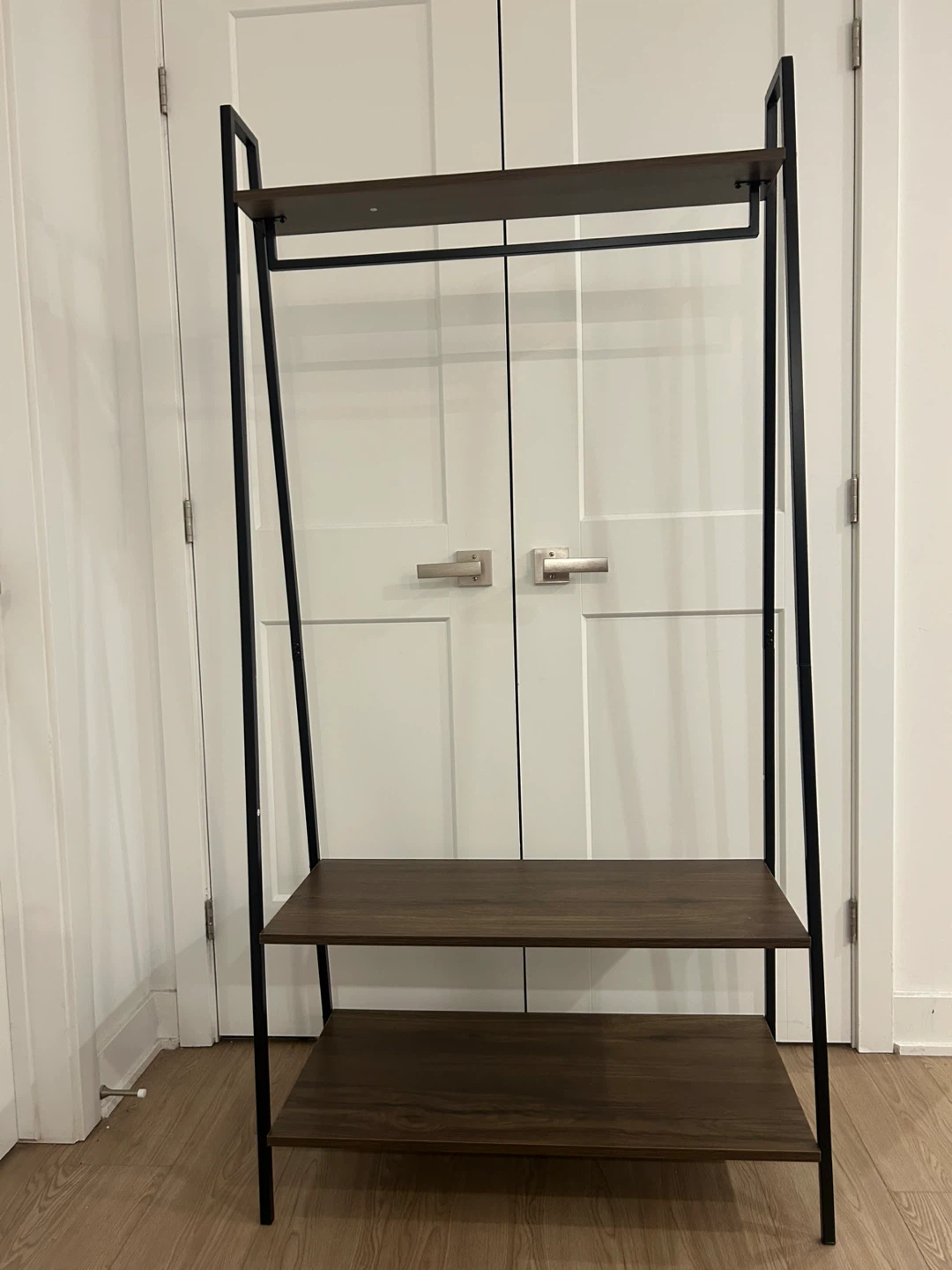 Industrial Style Clothing Rack with Shelves - photo 4
