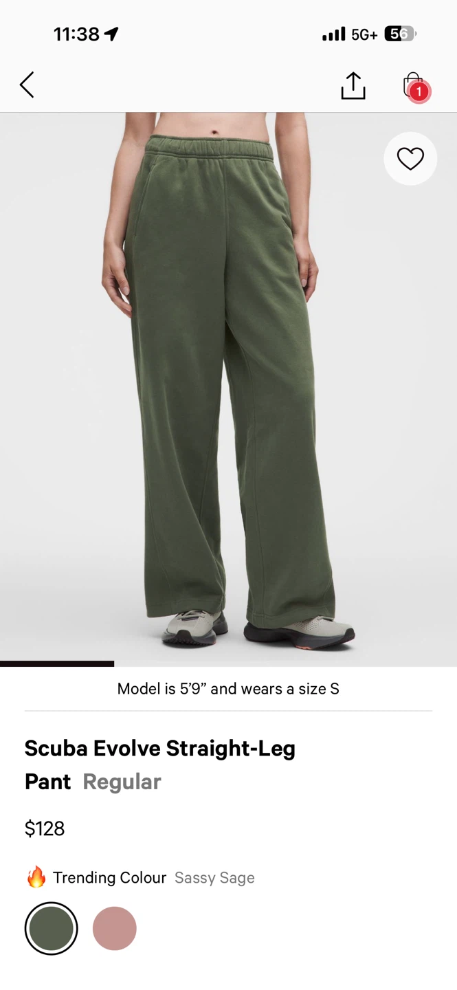 Lululemon Scuba Evolve Straight-Leg Pant - Sassy Sage