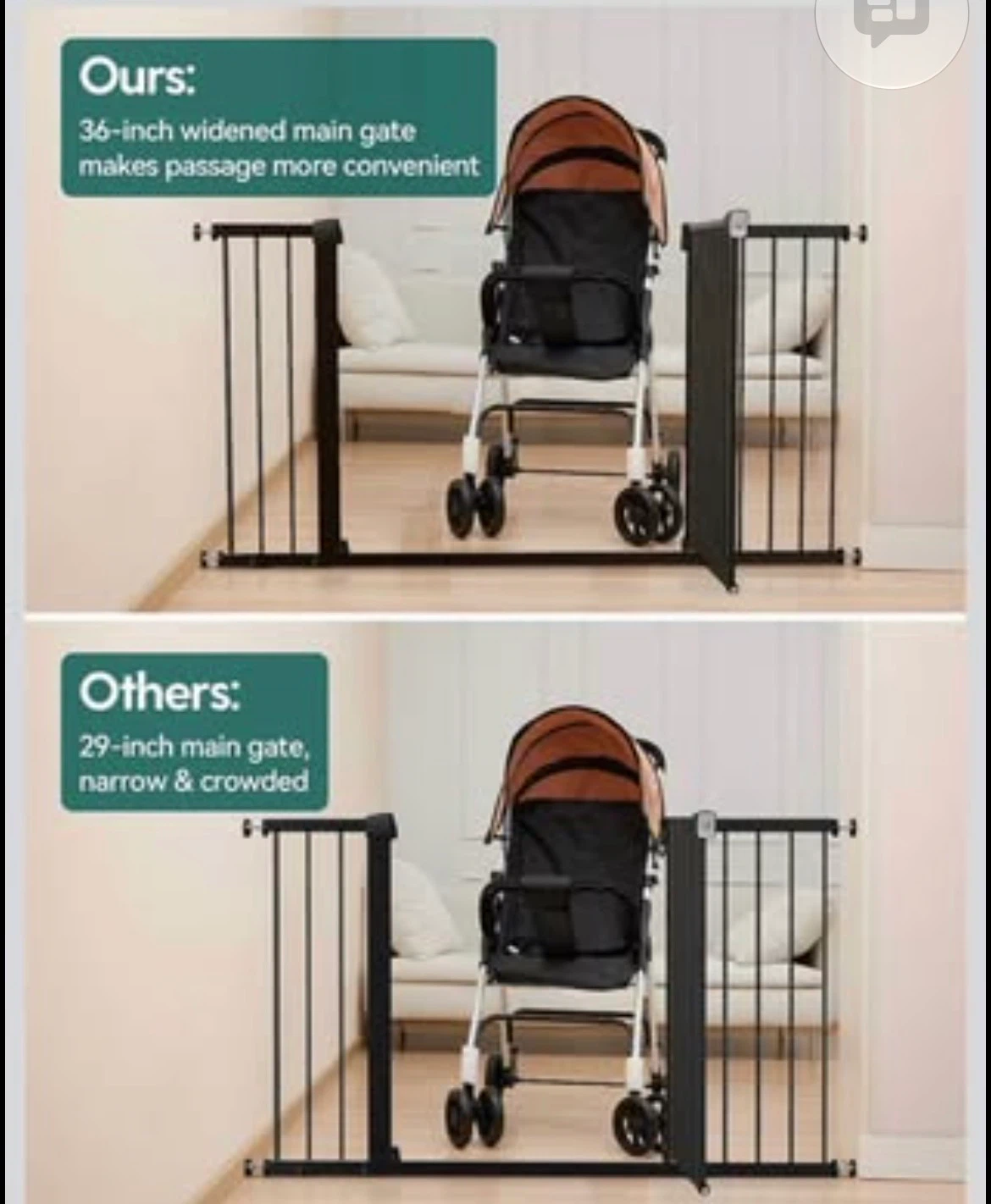 Babelio Extra Wide Baby and Pet Safety Gate - photo 2