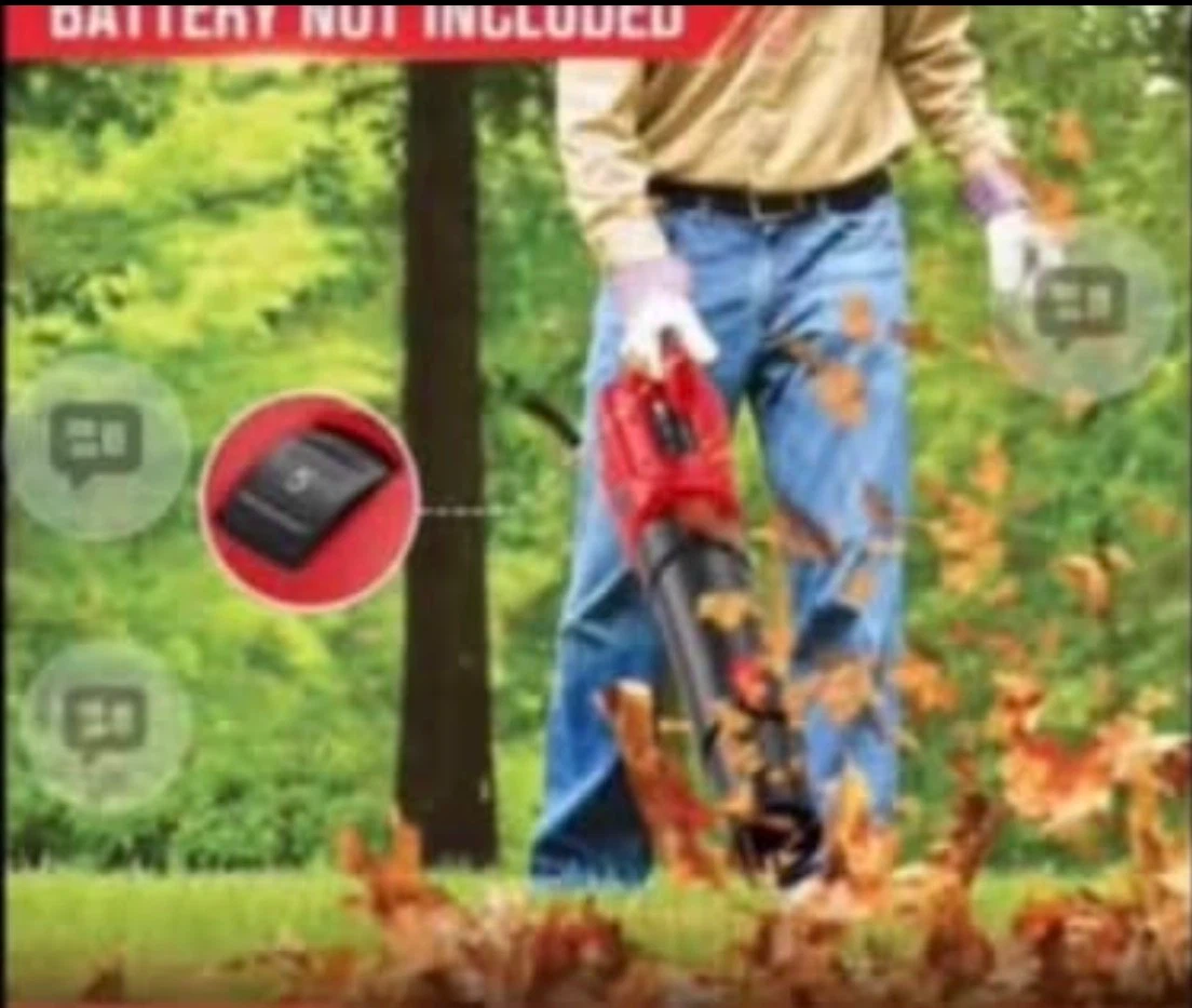 Cordless Leaf Blower - Battery Not Included