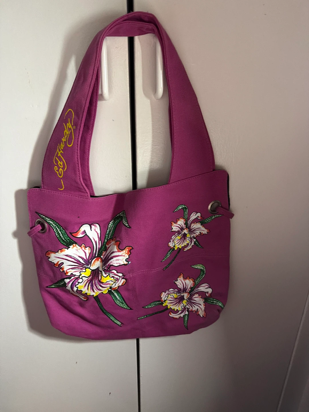 Ed Hardy Pink Floral Tote Bag