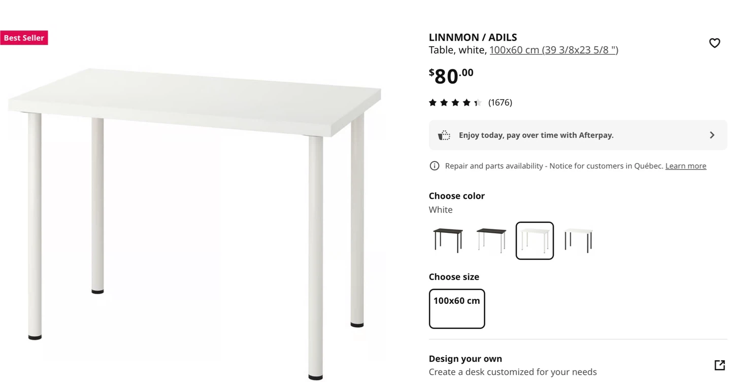 IKEA SANDSBERG chair and LINNMON/ADILS table - photo 4