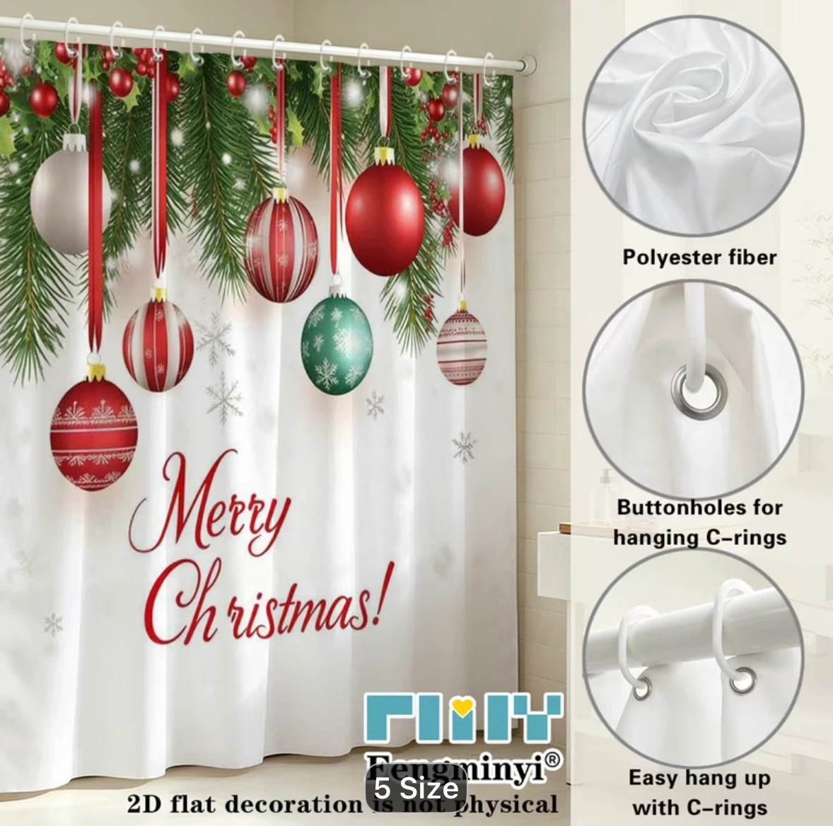 New Christmas Ornament Shower Curtain - photo 2