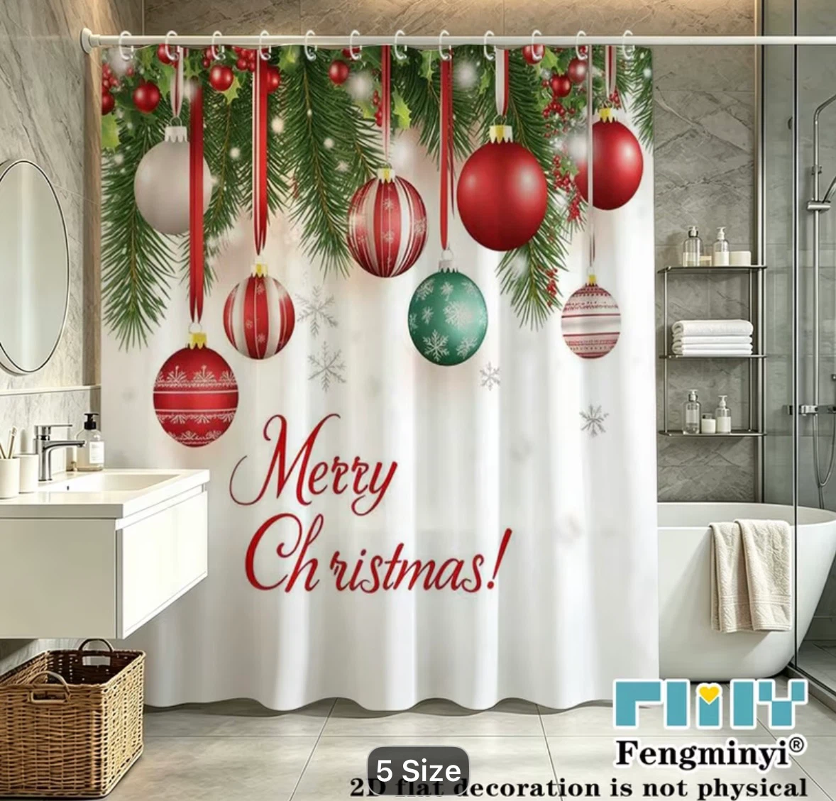 New Christmas Ornament Shower Curtain - photo 3