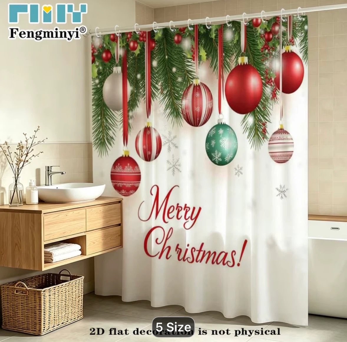 New Christmas Ornament Shower Curtain - photo 4