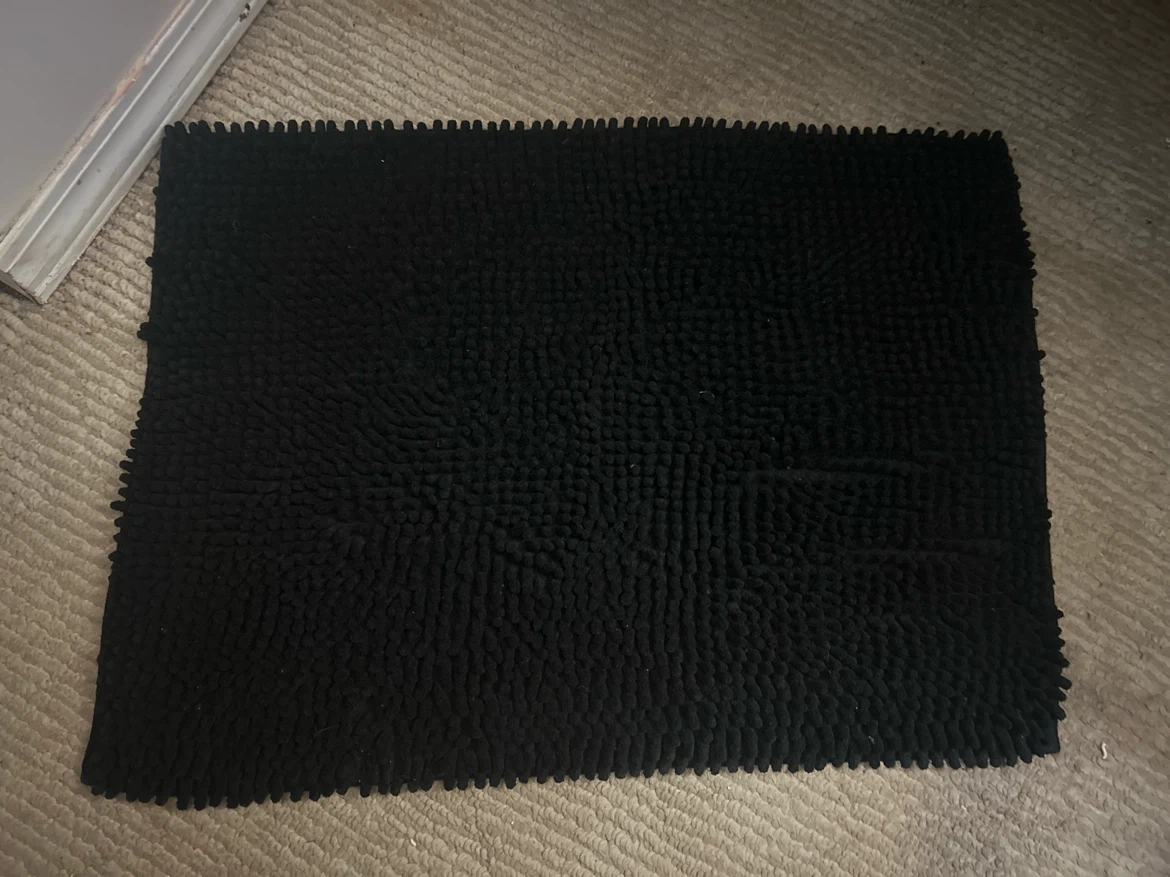 Black Shaggy Bath Mat