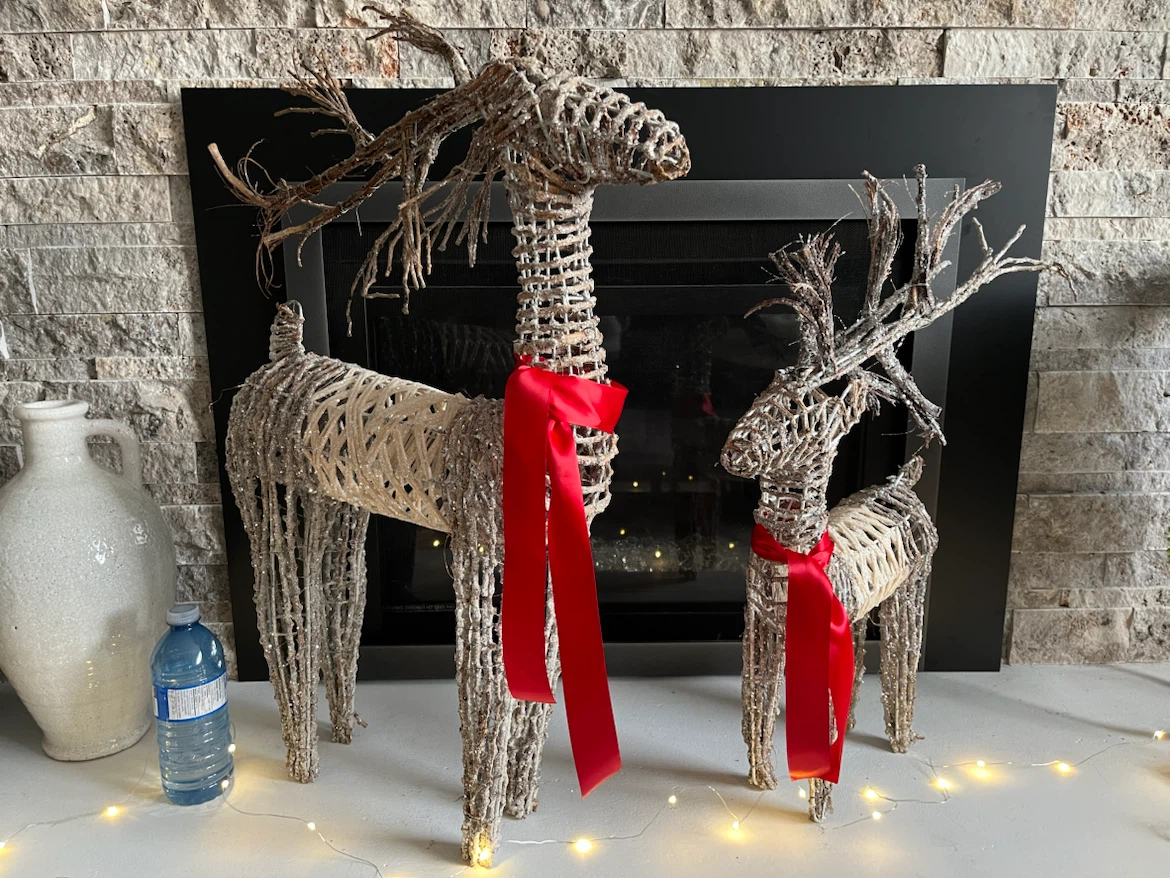 Beautiful pair of rattan deer - photo 4