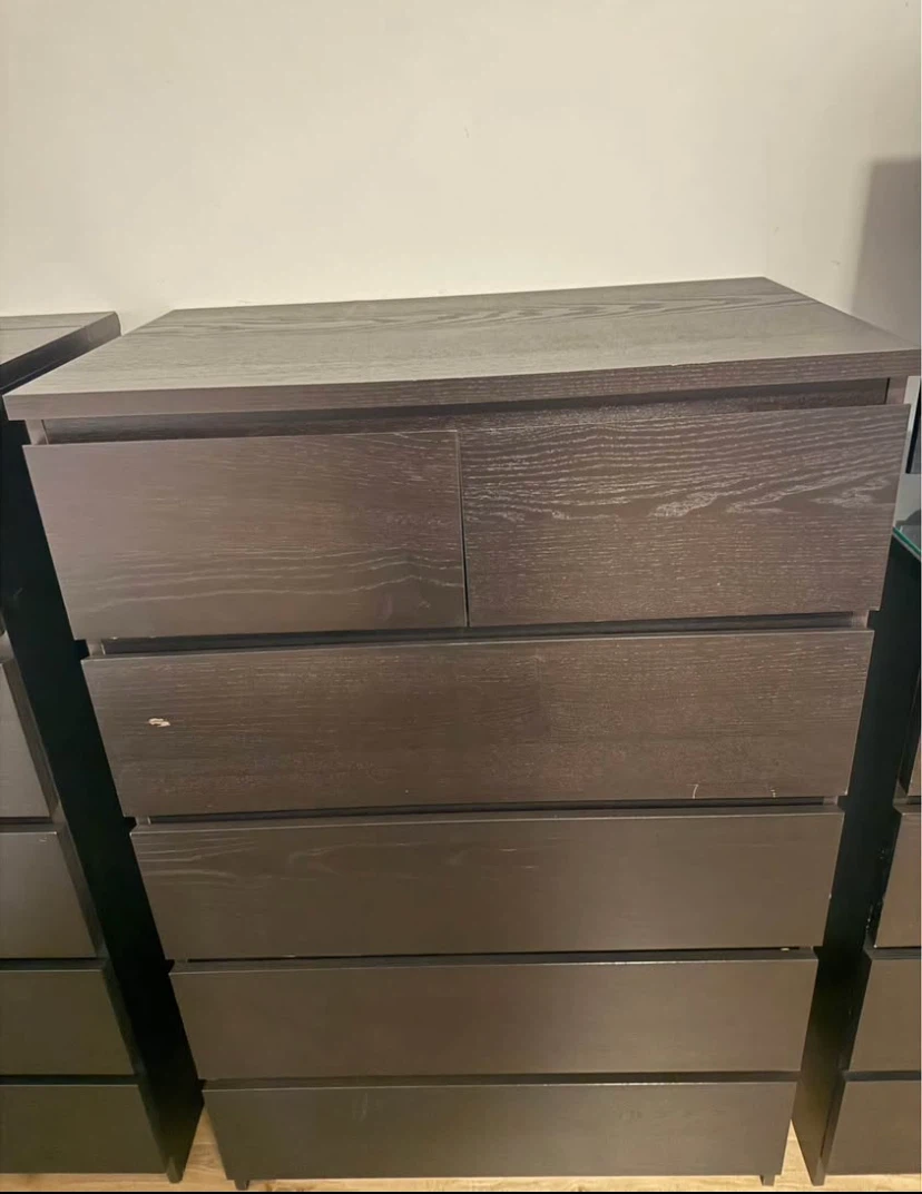 IKEA Malm Dark Brown Dresser Set - photo 2
