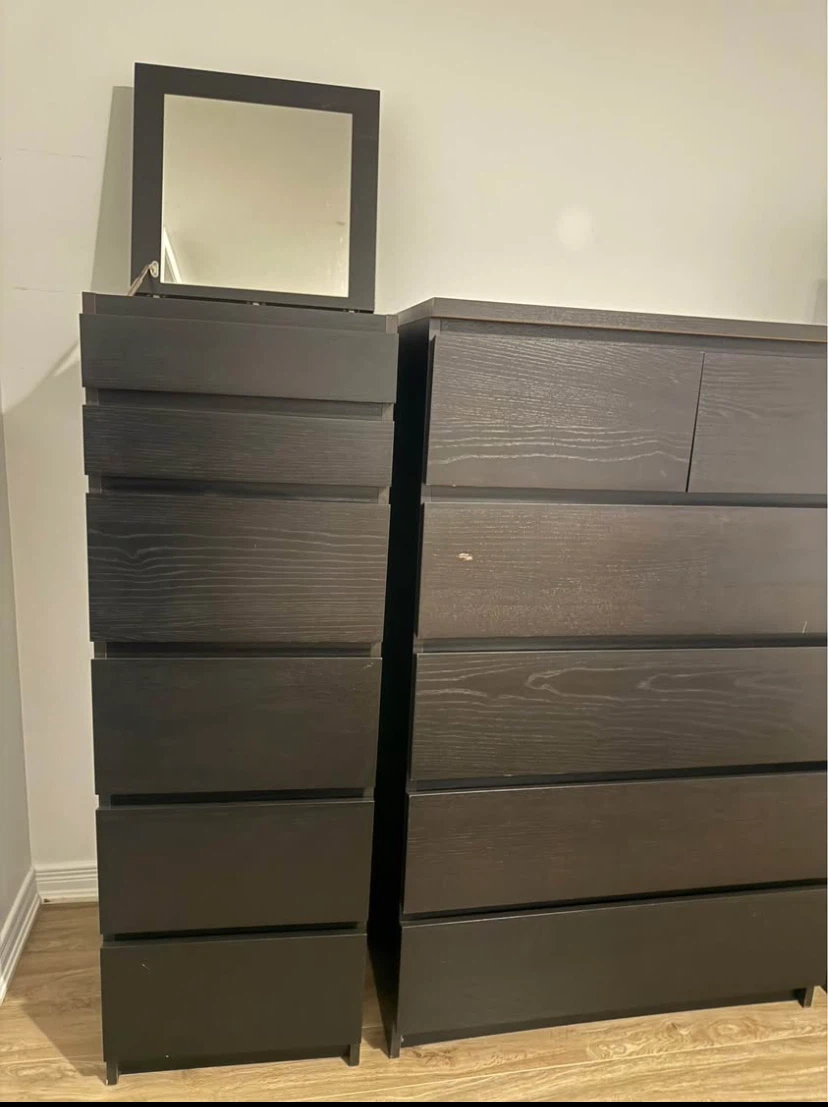 IKEA Malm Dark Brown Dresser Set - photo 5