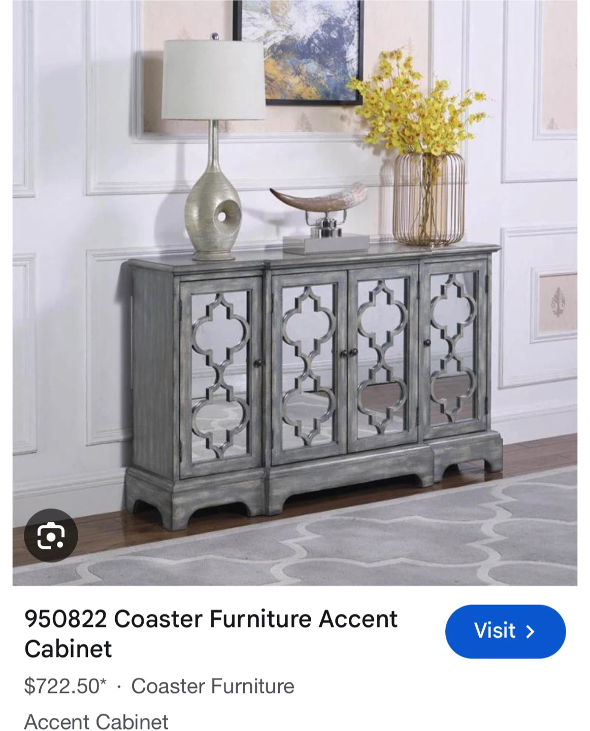 Valued $700! Mirrored Accent Cabinet like new!