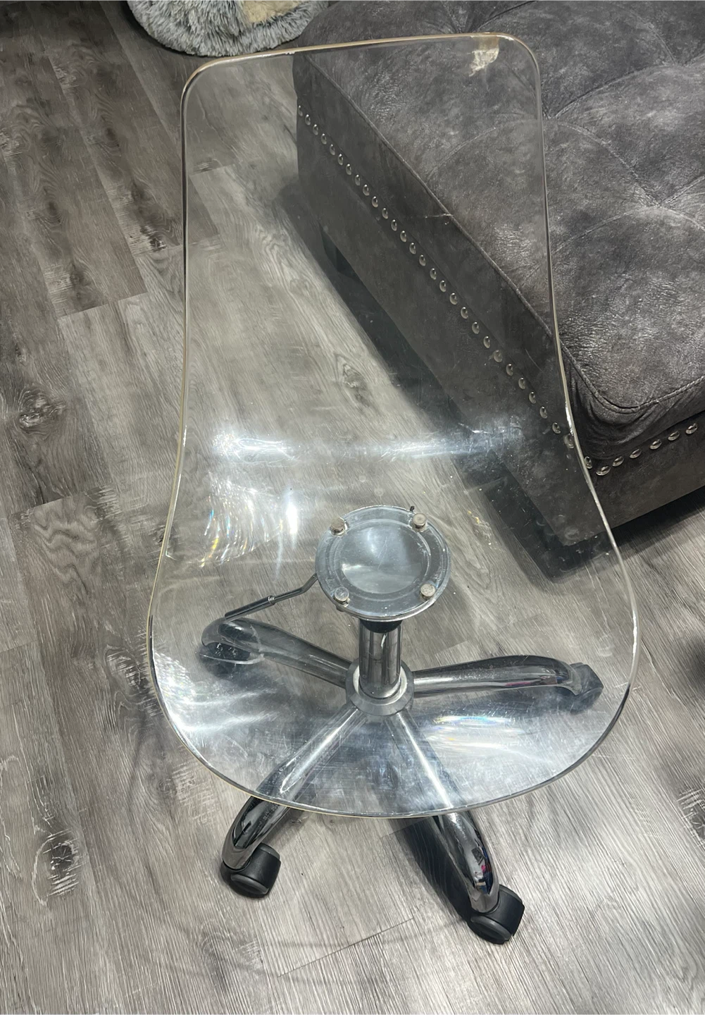 Clear Acrylic Rolling Office Chair