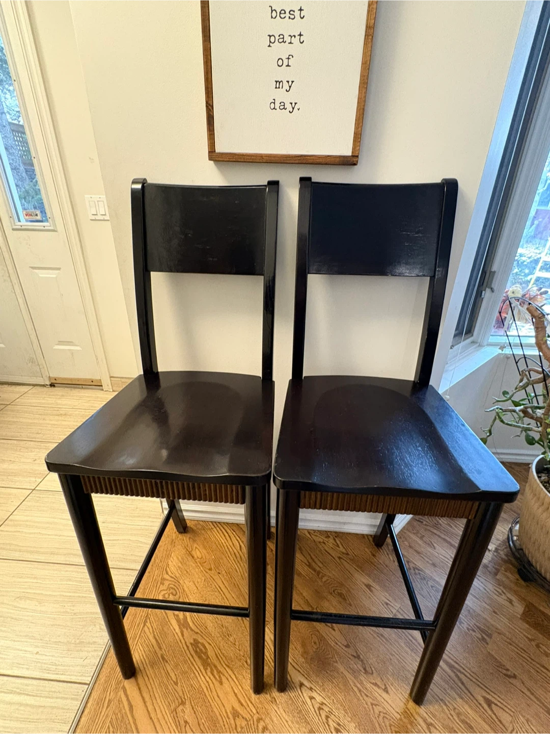 Pier 1 Black Wooden Bar Stools